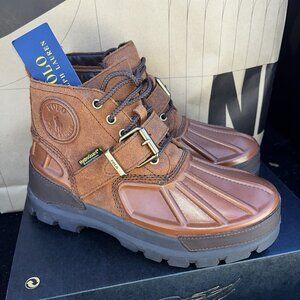 NEW Polo Ralph Lauren Oslo Low Waterproof Leather Boots Brown $198 Men Size 7